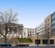 Outdoor view of Emory Fellowship Church and the Residences at Beacon Center, affordable housing built on church property