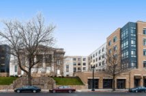 Outdoor view of Emory Fellowship Church and the Residences at Beacon Center, affordable housing built on church property