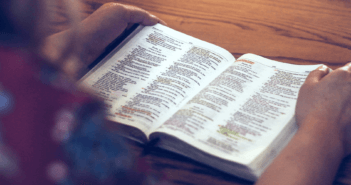 Person reading the Bible